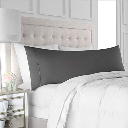  Italian Luxury Body Pillow Cover - Soft 21" X 60" Microfiber Long Pillow Case W/ No Zipper - Fits 20" ﻿x 54" Pillow, Machine Washable, Gray