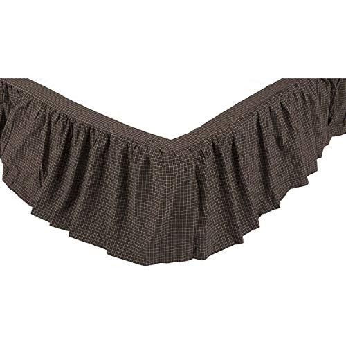  Kettle Grove Queen Bed Skirt 60x80x16 Country Primitive Bedding Accessory, Country Black
