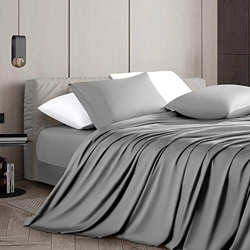  100% Cotton Queen Size Sheets Set - 1000 Thread Count，Luxury Egyptian Cotton Bed Sheets，Breathable & Smooth Hotel Sheets, 16 Inch Deep Pocket - 4 Piece (Queen, Black)