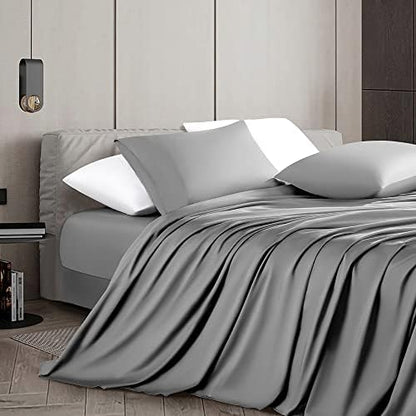  100% Cotton Queen Size Sheets Set - 1000 Thread Count，Luxury Egyptian Cotton Bed Sheets，Breathable & Smooth Hotel Sheets, 16 Inch Deep Pocket - 4 Piece (Queen, Black)