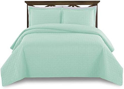  Prime Bedding Manchester 3-Piece Oversized Quilted Bedspread Coverlet Set (Ivory, King)