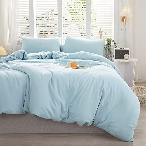  LIFETOWN 100% Jersey Knit Cotton Duvet Cover Set T-Shirt Feel Bedding Set Ultra Soft Wrinkle-Free (Beige, Queen)