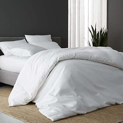  DOZ By SIJO 100% Organic Bamboo Duvet Cover Set, 1 Duvet Cover And 2 Pillowcases, Buttery Soft, Cooling, Eco Friendly, Silky Breathable, Oeko-TEX, High GSM Durable (Snow, King/Cal King)