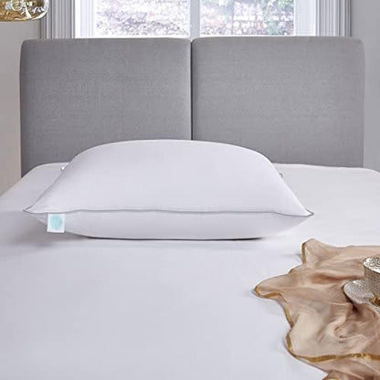  MARTHA STEWART 400 Thread Count White Down Soft Bed Neck Pillow - Jumbo Size