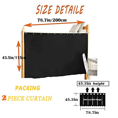  Qubanda Dorm Home Solid Thicken Bunk Blackout Bed Curtains Cloth Bed Canopy Students Single Sleeper，2panel