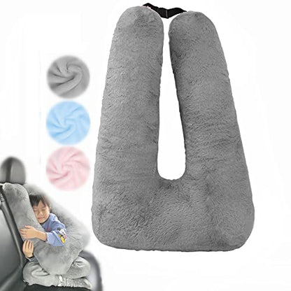  Travel Pillow For Car & Airplane Sleeping Reading Pillows For Long-Distance Travel, Washable Soft Kids Adults Neck Pillow For Traveling In Car Seat Removable Comfort Unique U Shaped Pillow (Gray)