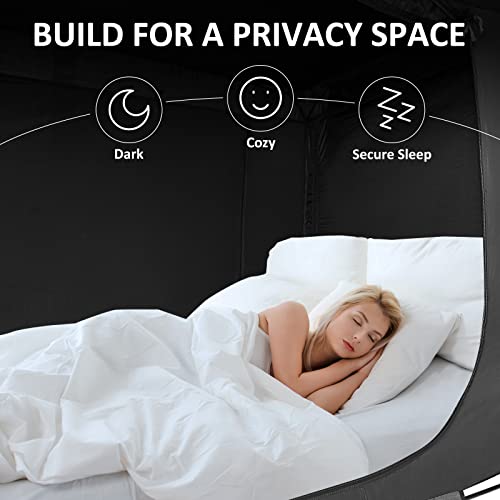  Bed Tent Bed Canopy Full Size, Portable Sleeping Tents Dream Tents Indoor For Kids And Adult, Breathable Privacy Space On Bed With Three Doors (Mattress Not Included)