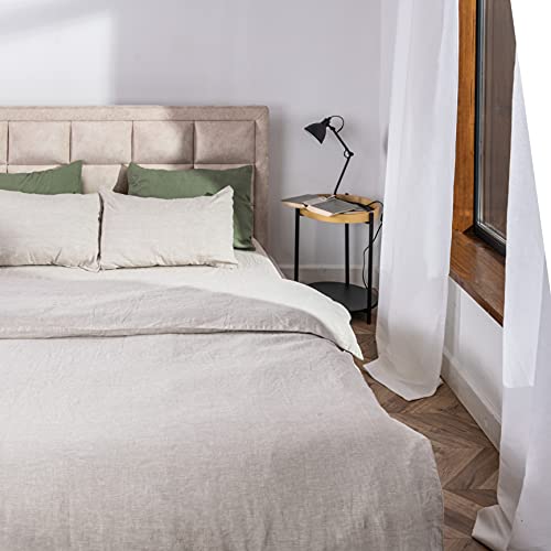  Linen Duvet Comforter Cover - Buttons Or Zipper Closure - In Natural, White, Grey Green Or Blue - With Inner Ties To Fix Comforter