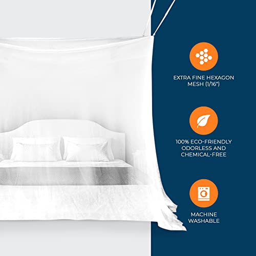  Ultra Large Mosquito Net With Carry Bag, Large 2 Openings Netting Curtains | Camping, Bedding, Patio | Carrying Pouch And Hanging Kit