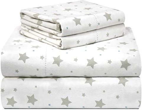  Pointehaven 180 GSM Velvet Feel Luxury 100% Cotton Printed Flannel Sheet Set,4PCS, Queen, Cats - Warm & Cozy - Pre-Shrunk -Deep Pockets - Elastic All Around-Comfy Double Brushed -