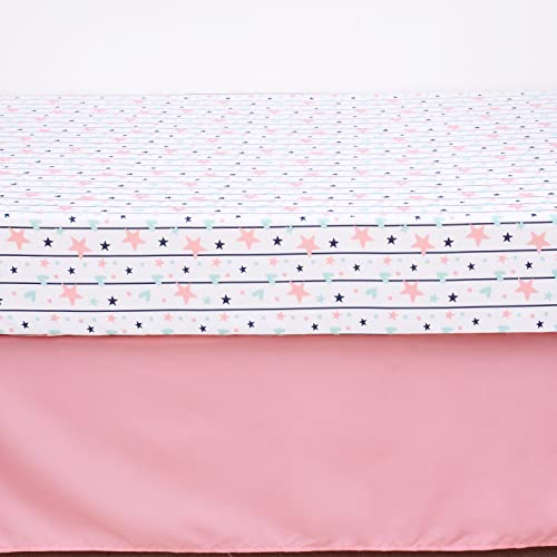  5 Piece Crib Bedding Set For Girls Unicorns Baby Girl Bedding Crib Set Nursery Bedding Sets - Crib Quilt Crib Sheet Pillowcase Crib Skirt Diaper Stacker