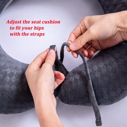  Coceyese BBL Pillow After Surgery For Butt Sleeping, Brazilian Butt Lift Pillow Post Surgery Recovery For Sitting Sleeping Driving Donut Pillow For Woman Lumbar Back Cushion Seat Foam (Dark Grey)
