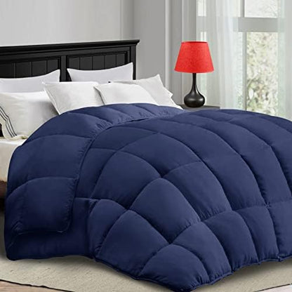  All Season Queen Comforter Cooling Down Alternative Quilted Duvet Insert With Corner Tabs,Winter Warm Hotel Comforter,Machine Washable-88 X 88 Inches,White