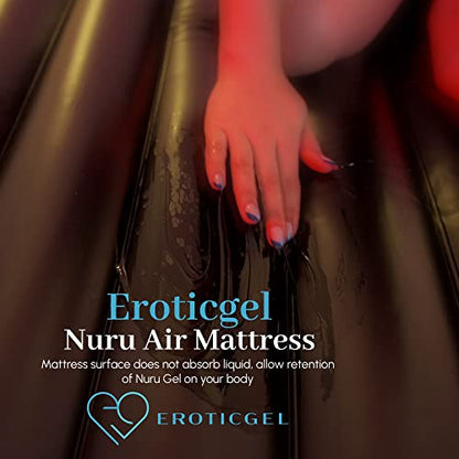  Inflatable Massage Air Mattress | Black Durable PVC Waterproof | 88in X 48in X6in (223 X 122 X 15cm)