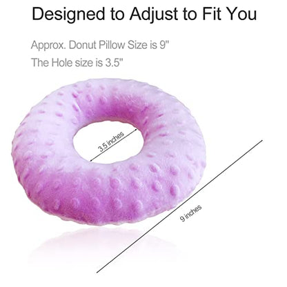  Piercing Pillow Ear Pillows Donut With Hole For Ear Pain CNH, Piercing, Pain Relief Sleeping, Pressure Sore, Side Sleepers, Headphones Minky Dot Lavender