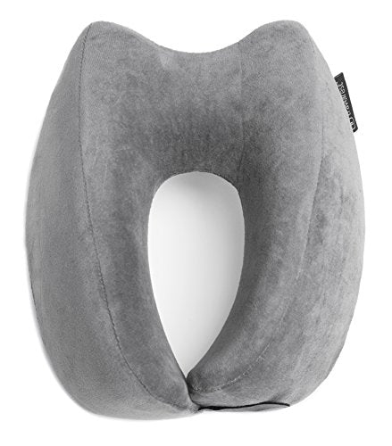  TRAVELREST Nest Patented Memory Foam Travel Pillow/Neck Pillow - Washable - Voted Best Travel Pillow For 2018-2023 By NYTimes Wirecutter - Packs To 1/4 Of Its Size (2 Year Warranty) (Grey)