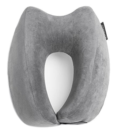  TRAVELREST Nest Patented Memory Foam Travel Pillow/Neck Pillow - Washable - Voted Best Travel Pillow For 2018-2023 By NYTimes Wirecutter - Packs To 1/4 Of Its Size (2 Year Warranty) (Grey)