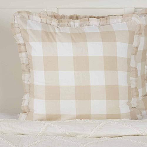  Madison Check Yellow King Size Pillow Cases, Set Of 2, 21" X 37", Buffalo Check Yellow And Ivory Bedding Accent W/Fresh Farmhouse Style