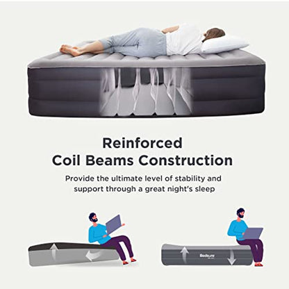  Queen Air Mattress With Built In Pump Raised - 18" Inflatable Mattress, Double Air Beds For Camping And Indoor Use