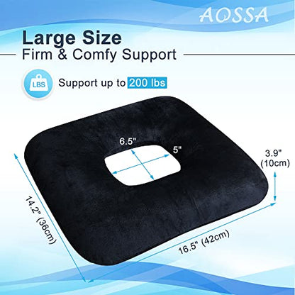  Donut Pillow Hemorrhoid Tailbone Cushion Doughnut Postpartum Pillow Sitting Donut Bed Sore Butt Pillows Prostate After Surgery Recovery Medical Ear Head Pressure Relief Cushions Chair Seat (Large)
