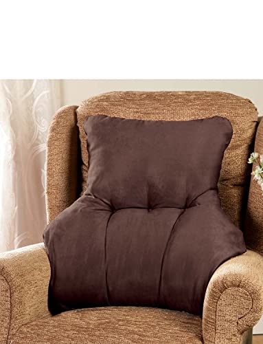  Chums | Faux Suede Back Rest Lumbar Support Cushion | Coffee
