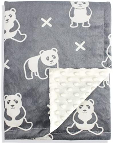  Baby Blanket Soft Minky With Double Layer Dotted Backing, Lovely Animals Printed 30 X 40 Inch Receiving Blanket