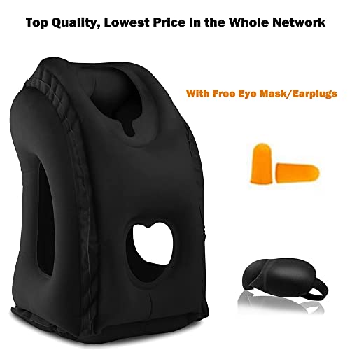  Inflatable Travel Pillows For Airplane, Blow Up Neck Pillow For Sleeping, Airplane Travel Essentials For Long Flight Support Head, Neck And Lumbar, Used For Car/Bus/Train/Office Rest, Adults Kids