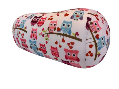  Mushy Pillows Microbead Roll Bolster Travel Neck Support Pillow And Post-Surgery Therapy Pillow(Cute Owls)