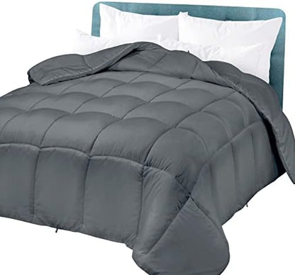  Oakias Comforter Queen White – Premium 350 GSM 3D Fillings Duvet Insert Box Design – Quilted Down Alternative Comforter With 8 Corner Side Duvet Loops – Machine Washable