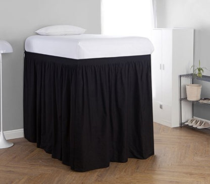  Extended Bed Skirt Twin XL (3 Panel Set) - Black