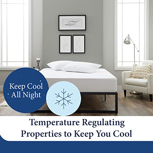  Luxury Mattress Protector - Blend Of Rayon Derived From Bamboo - Master Bedroom Essentials - Ultra Soft Comfort, Stays Cool & Quiet - Premium Fitted Sheet Style (Queen)