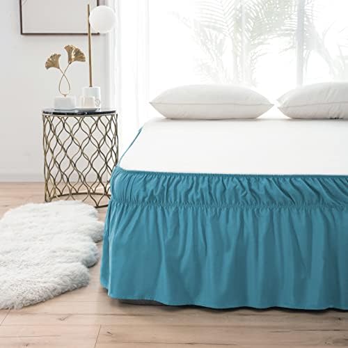  Bed Skirt Queen Size 15-16 Inch Drop Dust Ruffle Premium Soft And Cozy Brushed Microfiber Three Fabric Sides Wrap Around With Elastic No Top Easy On Queen/King Blush Pink