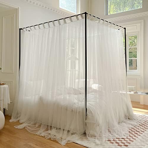  Obokidly Elegant 4 Corners Post Mosquito Canopy Net For Bed Canopy Luxury Netting Bedroom Decoration For Girls Men Women Adults & Boys For Twin/Full/Queen/King/Cal King (California King, Black)