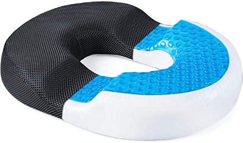  Donut Pillow For Tailbone Pain XL Cool Gel Hemorrhoid Pillow Donut Cushion Doughnut Pillow For Tailbone Hemorrhoids Postpartum Pregnancy Donut Seat Cushion For Women Men Hemmoroid Cushion Memory Foam