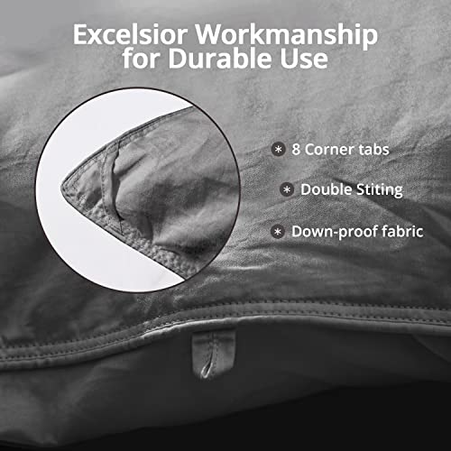  Globon Luxurious Feather Down Comforter King Size,Fluffy Hotel Collection Duvet Insert Heavyweight For Winter, 100% Soft Cotton Shell With Corner Tabs, Dark Grey(106x90inches)…