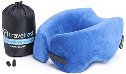  TRAVELREST Nest Patented Memory Foam Travel Pillow/Neck Pillow - Washable - Voted Best Travel Pillow For 2018-2023 By NYTimes Wirecutter - Packs To 1/4 Of Its Size (2 Year Warranty) (Grey)