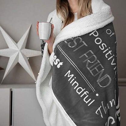  Best Friend Sherpa Throw Blanket For Couch - 60 X 50 Inch – Stocking Stuffer – Large Soft Blanket - Machine Washable - Premium Throw