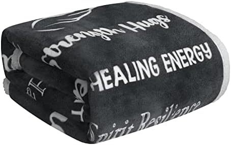  Breast Cancer Gifts For Women Fleece Healing Thoughts Blanket Super Soft & Warm Get Well Breast Cancer Blanket Sympathy Gift With Inspirational Positive Energy (50"x60", Pink)