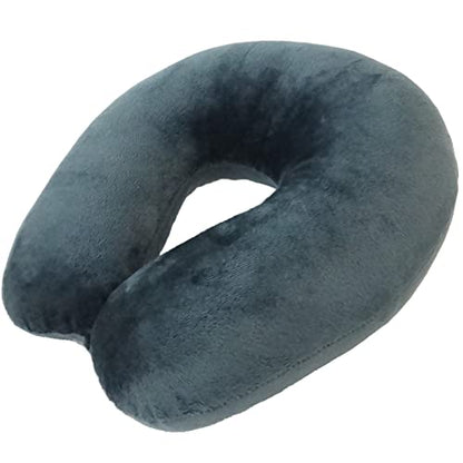 Wolf Essentials Adult Cozy Soft Microfiber Neck Pillow, Compact, Perfect For Plane Or Car Travel, Charcoal