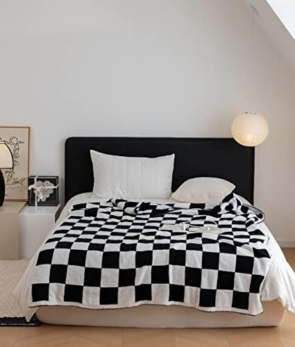  Ltra-Soft Checkered Blanket Microfiber Sage Green Checkerboard Blanket Reversible, Plaid Cozy Fuzzy Chessboard Throw Blanket Plush For Bed Couch Sofa (Sage Green, 51"x63")