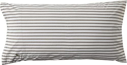  Lacoste 100% Cotton Percale Pillowcase Pair, Graphic Stripe Print, Dark Grey, Standard