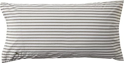  Lacoste 100% Cotton Percale Pillowcase Pair, Graphic Stripe Print, Dark Grey, Standard