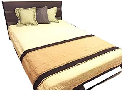  Quilted Micro Suede Bed Runner Scarf Slipcover Pad Or Furniture Protector V2 (26x76 Inch, Brown)