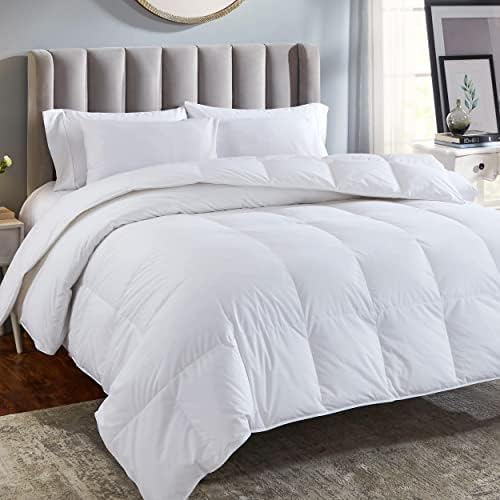  Luxury White Comforter King Size Duvet Insert, All-Season Soft Extra Fluffy Down Alternative King Comforter, Quilted, Corner Tabs