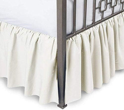  800 Thread Count 24 Inched Drop Length Gathered Dust Ruffle Bed Skirt King White Solid 100% Egyptian Cotton