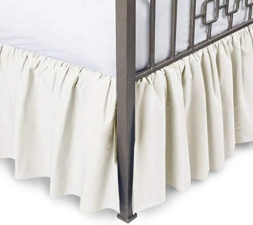  800 Thread Count 24 Inched Drop Length Gathered Dust Ruffle Bed Skirt King White Solid 100% Egyptian Cotton