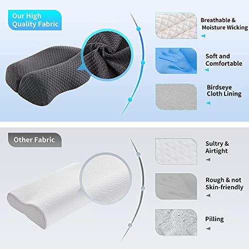  High Density Space Cervical Memory Foam Pillow, Contour Pillows For Neck And Shoulder Pain, Ergonomic Orthopedic Sleeping Neck Contoured Support Pillow For Side Sleepers, Back And Stomach Sleepers