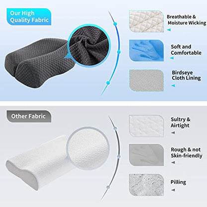  High Density Space Cervical Memory Foam Pillow, Contour Pillows For Neck And Shoulder Pain, Ergonomic Orthopedic Sleeping Neck Contoured Support Pillow For Side Sleepers, Back And Stomach Sleepers
