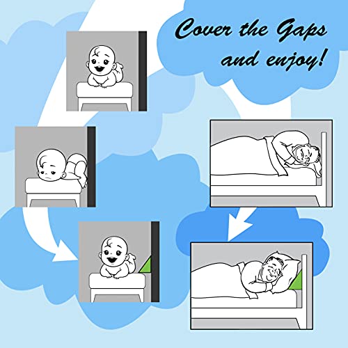  King Size Bed Wedge Pillow Stopper. Headboard Gap Filler (White) To Cover Gap Between Headboard And Bed Or Wall. Soft Washable Air Polyester Cover Over Foam Mattress Wedge (8x6x76”)