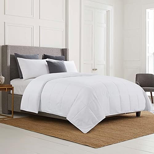  HOMBYS Ultra Soft Lightweight Viscose From Bamboo-Filled White Oversized King Comforter 120x120, Quilted Summer Down Alternative Comforter Duvet Insert, 8 Corner Ties